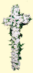 A christian burial cross in white